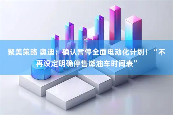 聚美策略 奥迪：确认暂停全面电动化计划！“不再设定明确停售燃油车时间表”